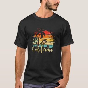 California Beach Retro Cali Surf Heart Fam T-shirt