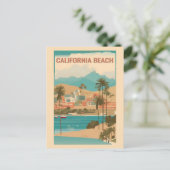  California Beach Retro Reizen Briefkaart (Staand voorkant)