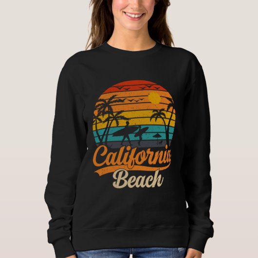 California beach surfing USA woman men Trui (Voorkant)