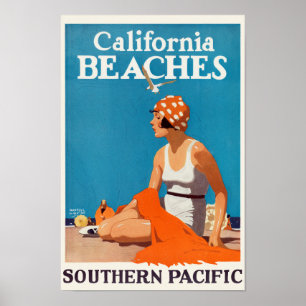 California Beaches Poster vintage 1923