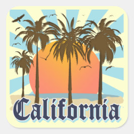California Beaches Sunset Vierkante Sticker