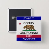 CALIFORNIA BEVOEGDHEDEN VOOR MENSEN VIERKANTE BUTTON 5,1 CM (Voorkant /achterkant)