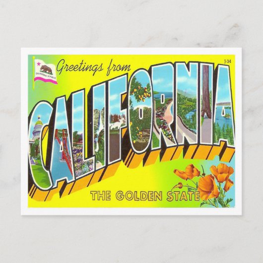 California  Big Letters Briefkaart (Voorkant)