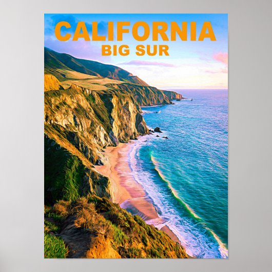 California Big Sur Travel Poster (Voorkant)