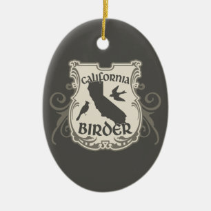 California Birder Shield Keramisch Ornament