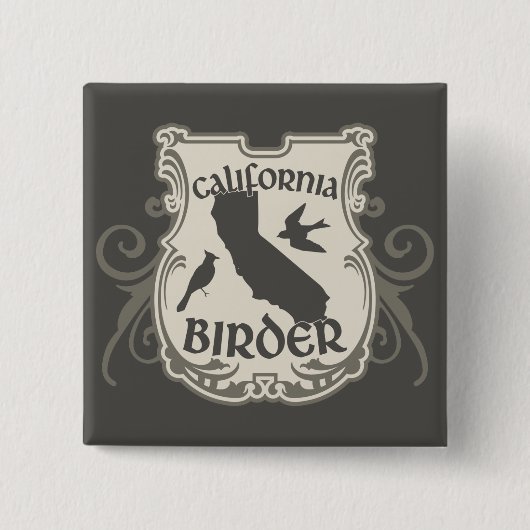 California Birder Vierkante Button 5,1 Cm (Voorkant)