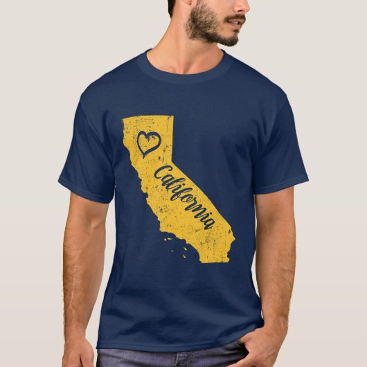 California CA State Love Distress  shirt (Voorkant)