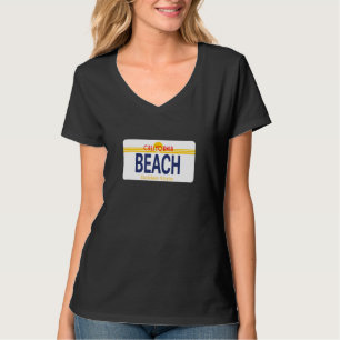 California Cali CA Beach Ocean Coast License Bord T-shirt
