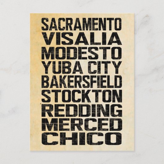 California Central Valley Briefkaart (Voorkant)