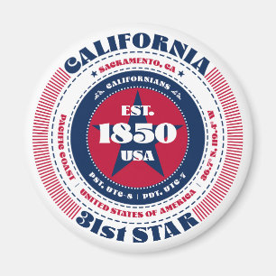 California Circle Typography Souvenir Magnet Magneet