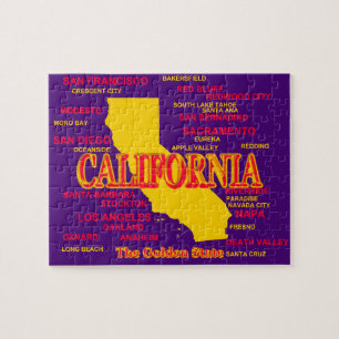 California Cities and Towns State Pride Map Legpuzzel