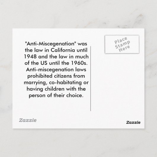 California Civil Code Section 60 Briefkaart Front (Achterkant)