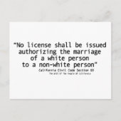 California Civil Code Section 60 Briefkaart Front (Voorkant)