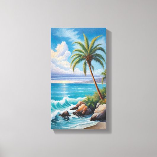 California Coast Palm Tree Canvas Muurkunst Afdruk (Voorkant)