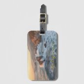 California Coastal Sunset with Crashing Waves Bagagelabel (Voorkant (verticaal))