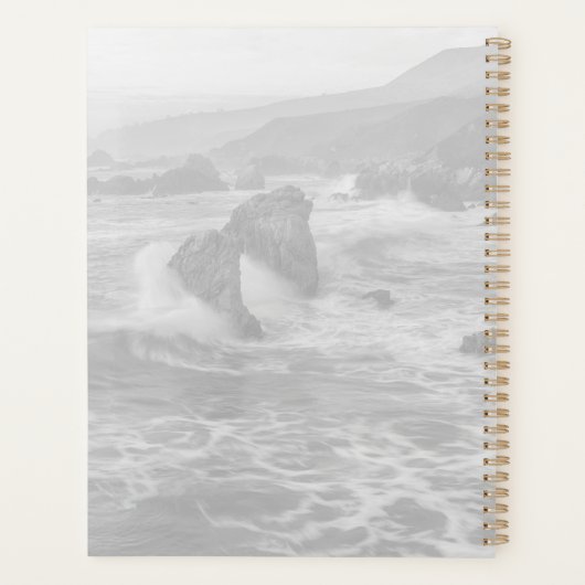 California Coastline Sunset with Crashing Waves  Planner (Achterkant)