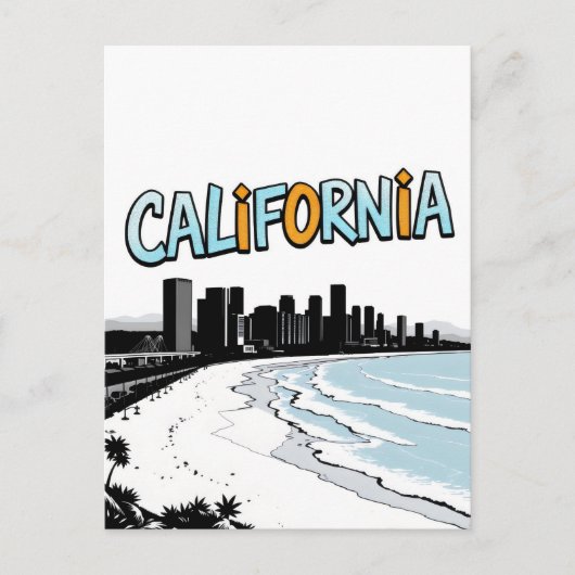 California Comic Style Briefkaart (Voorkant)