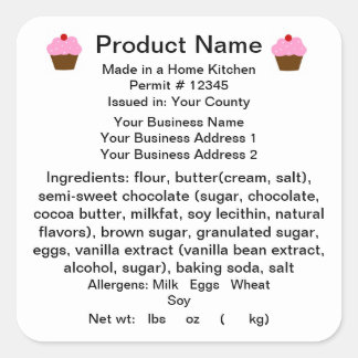 CALIFORNIA Cottage Law Productlabel Vierkante Sticker