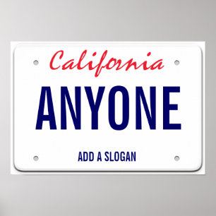 California Custom License Bord Poster