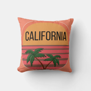 California Cute Design Gift Ideeën Sunset Palms Kussen