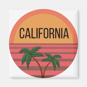 California Cute Design Ideeën Pattern Sunset Palms Magneet