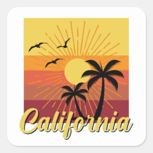 California Design - Stickers Carré