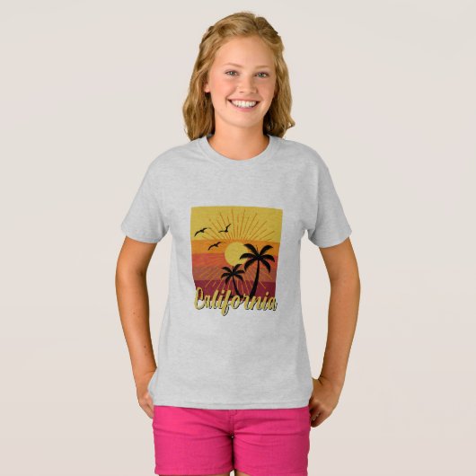 California Design - T-shirt de base pour filles (Devant entier)