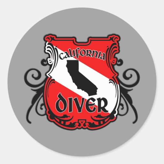 California Diver Ronde Sticker (Voorkant)