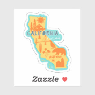 California Dreamin' Illustrated sticker