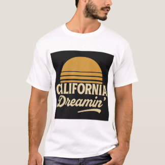 California Dreamin’ Retro Sunset Des T-shirt