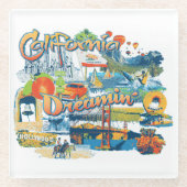California Dreaming Glazen Onderzetter (Voorkant)