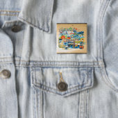 California Dreaming Vierkante Button 5,1 Cm (In situ)