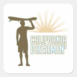 California Dreaming Vierkante Sticker