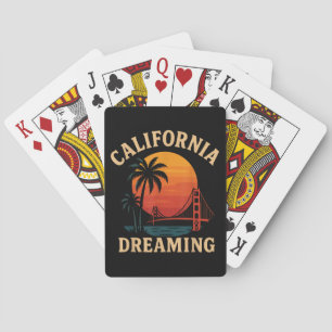 California dromen Golden Gate Bridge Zonsondergang Pokerkaarten