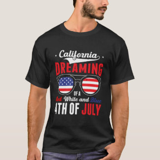 California dromen van een rode witte en blauwe 4de t-shirt