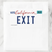 CALIFORNIA EXIT LICENSE BORD STICKER (Tas)