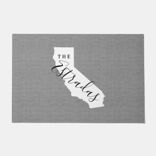 California Family Monogram State Doormat Deurmat (Voorkant)