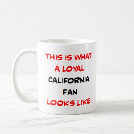 california fan, loyal koffiemok (Links)