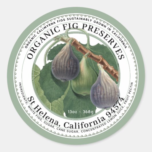California Fig Pslaat Fig Label (Voorkant)