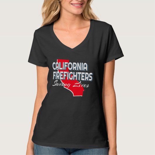 CALIFORNIA FIREFIGHTERS, SAVING LIVES T-SHIRT (Voorkant)