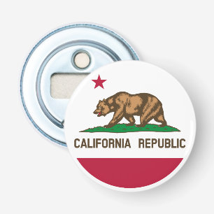 California Flag & California party /Sport USA Button Flesopener