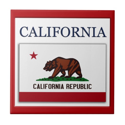 California Flag Design Tegel Tegeltje (Voorkant)