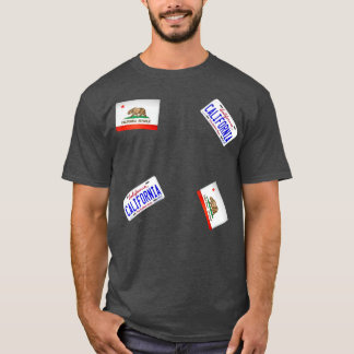 California Flag en California License Bord Patte T-shirt