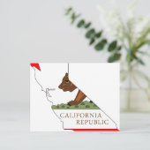 California Flag Map Briefkaart (Staand voorkant)