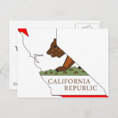 California Flag Map Briefkaart (Voorkant / Achterkant)