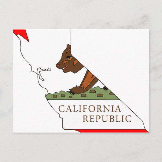 California Flag Map Briefkaart (Voorkant)