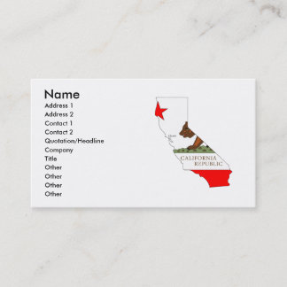California Flag Map Visitekaartje