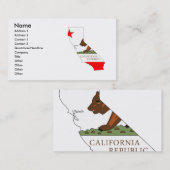 California Flag Map Visitekaartje (Voorkant / Achterkant)