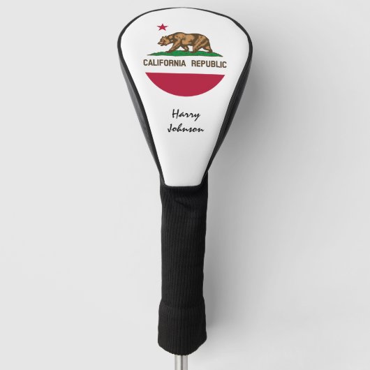 California Flag, Monogrammed Golf Clubs Hoesjes US Golfheadcover (Voorkant)