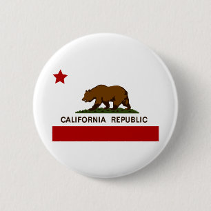 California Flag Patriotic Ronde Button 5,7 Cm
